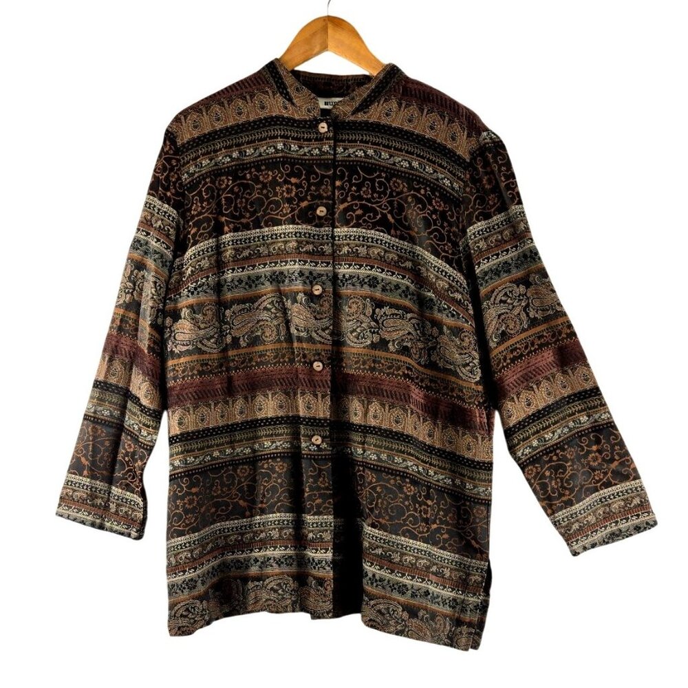 Nero Blazer Brocade Brown Black XL by Units Renaissance Pattern Career Wearn